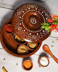Wooden Masala Box